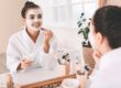 a woman partakes in self care activitives
